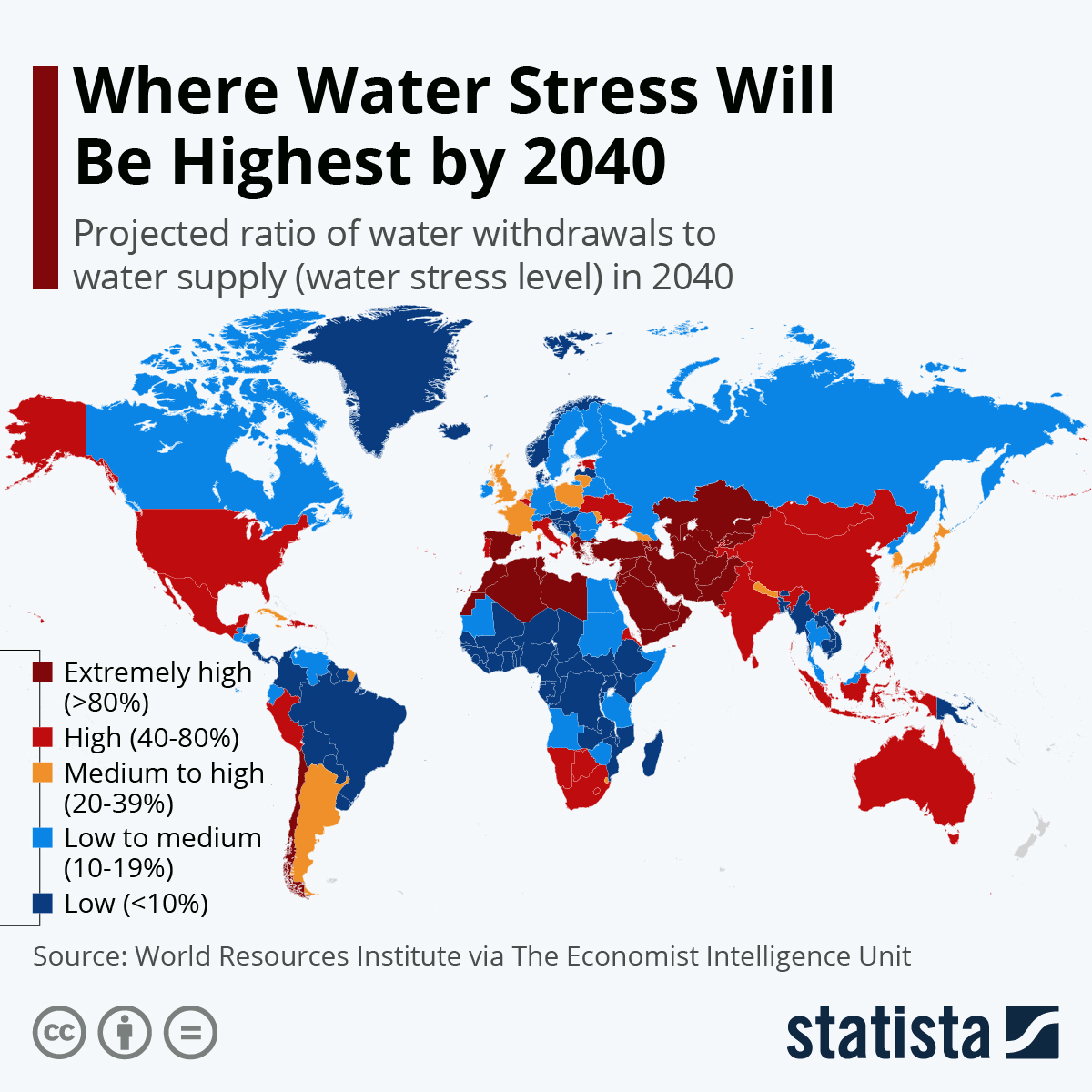 Quels sont les pays qui souffriront le plus du manque d'eau d'ici 2040